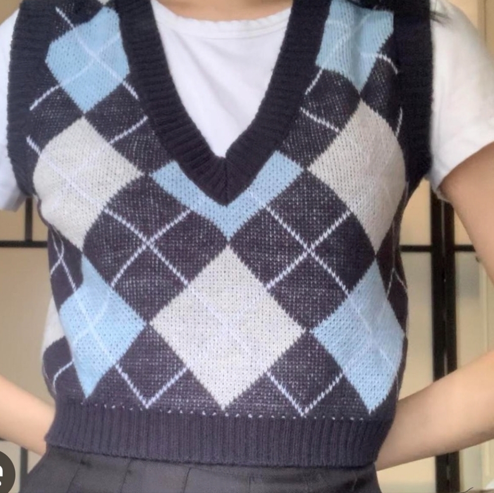 Rue+ Argyle Knit Sweater Vest